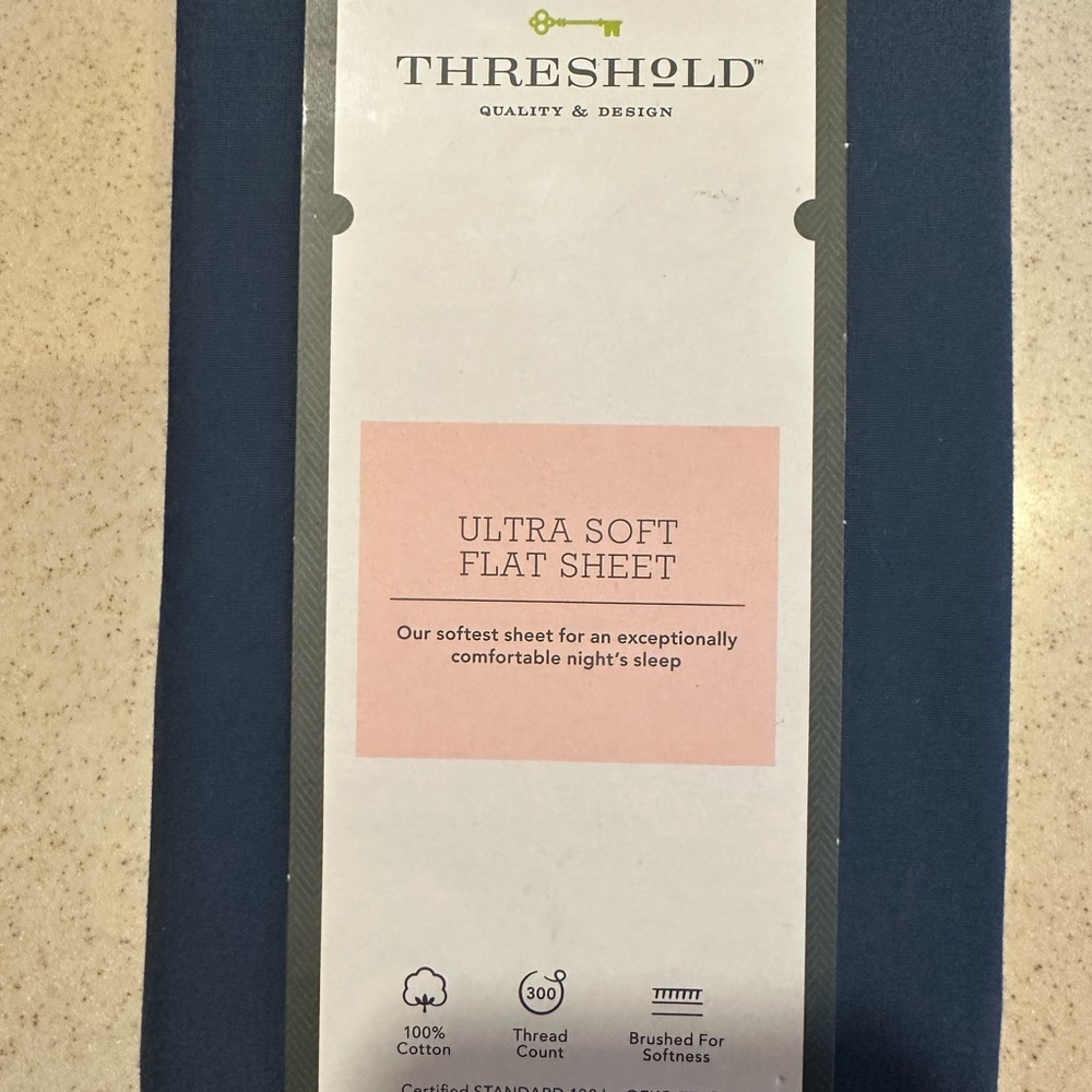 Threshold Ultra Soft Flat Sheet - Navy Blue